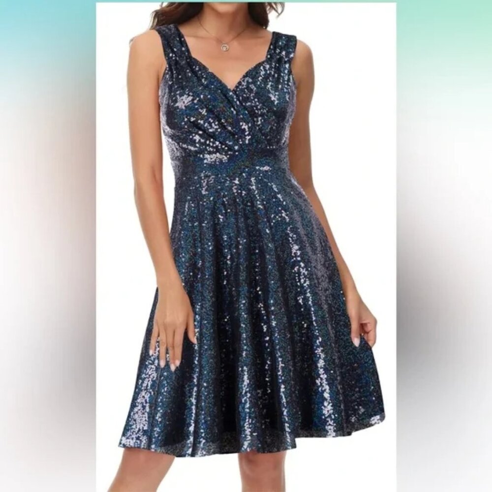 GRACE KARIN Women's Sleeveless Wrap V-Neck A-line Bridesmaid Cocktail